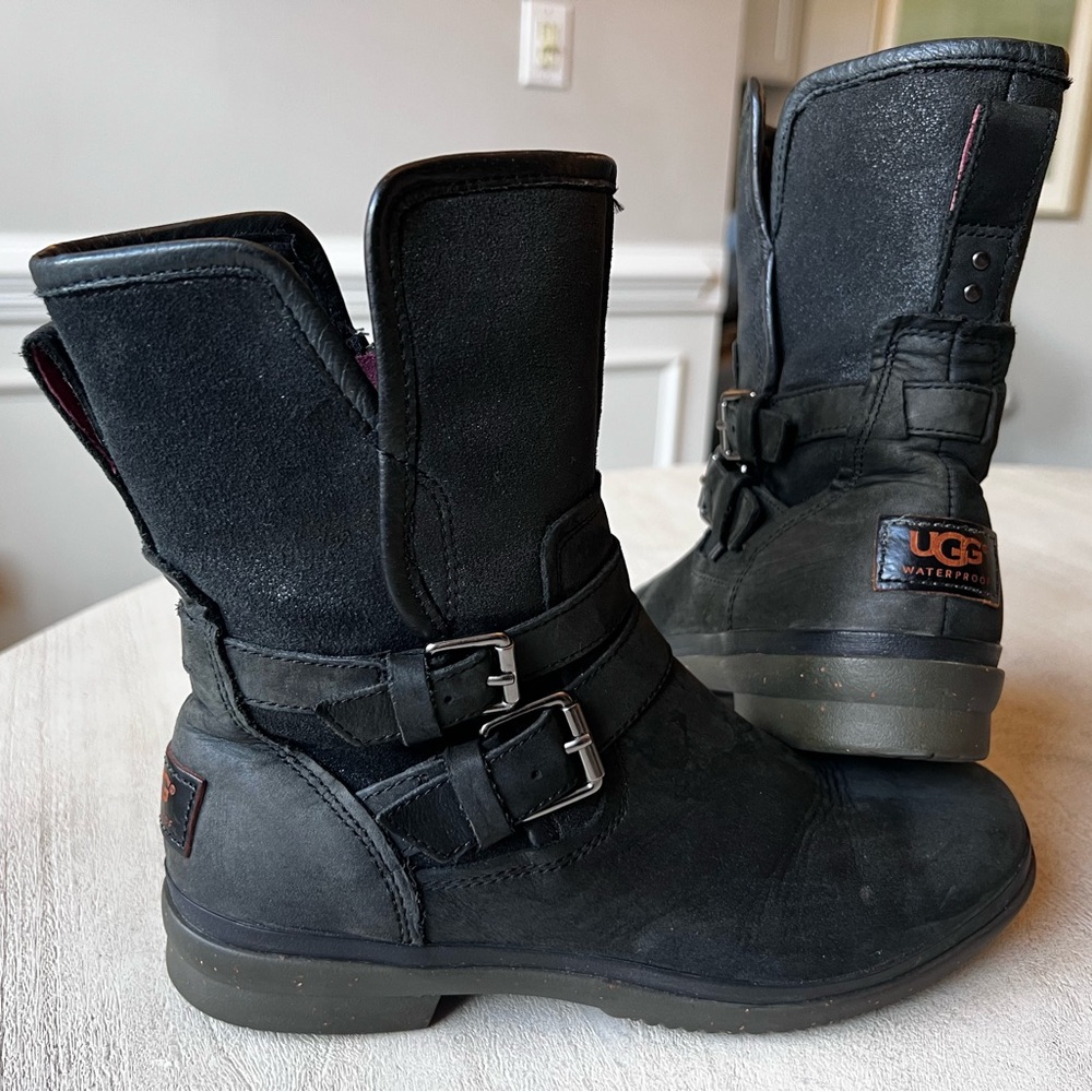 UGG Australia Simmens Waterproof Leather Wool Boot - Women's‎ Size 7